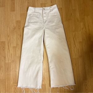 Women’s Cream Wide Leg Jeans